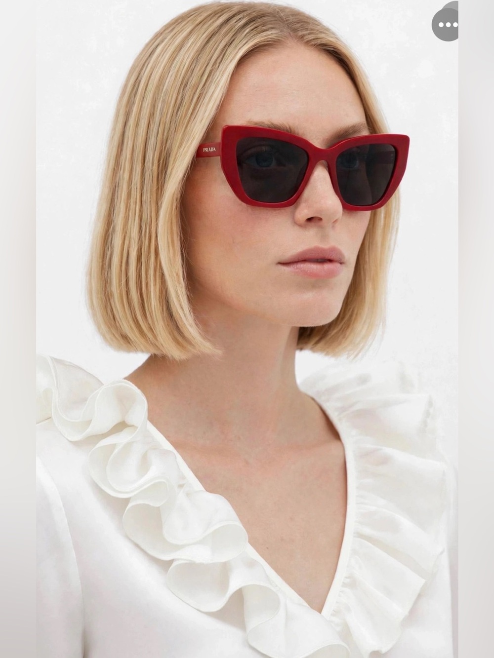 Prada Red Cat-Eye Sunglasses with Dark Lenses